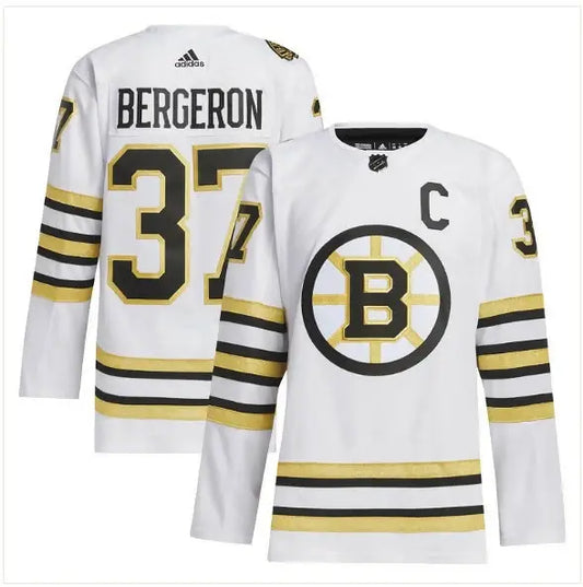 White Patrice Bergeron Boston Bruins adidas Home Primegreen Authentic Player Jersey