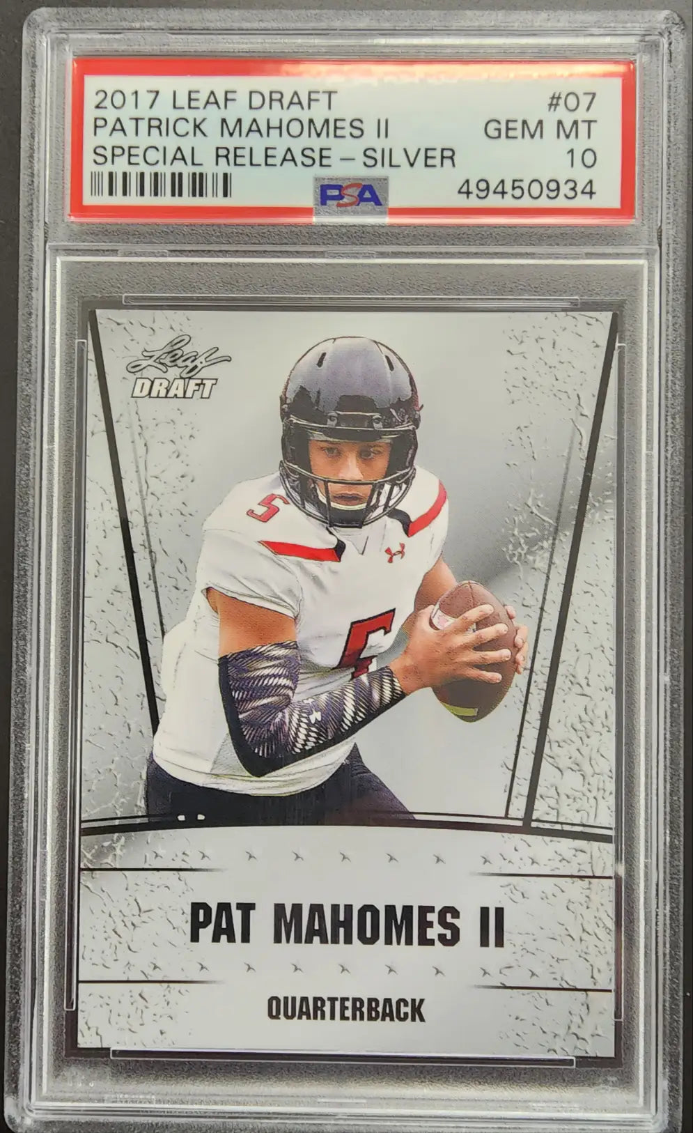 Patrick Mahomes 2017 Leaf Draft Special Release Silver Rookie PSA 10 Gem Mint - Singles