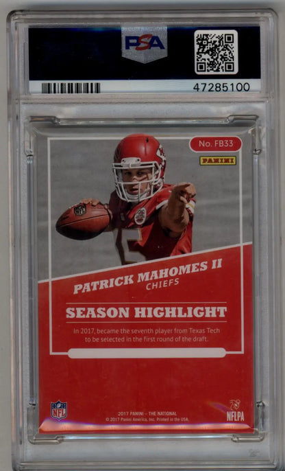 Patrick Mahomes 2017 National Convention Rainbow Spokes 20/25 PSA 9 Mint - Singles