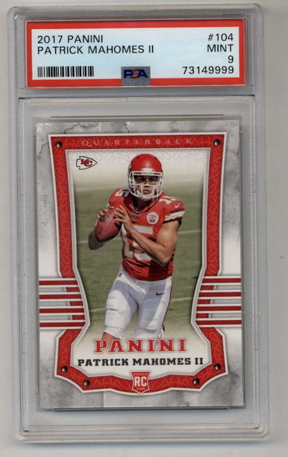 Patrick Mahomes 2017 Panini #104 PSA 9 Mint 9999 - Singles