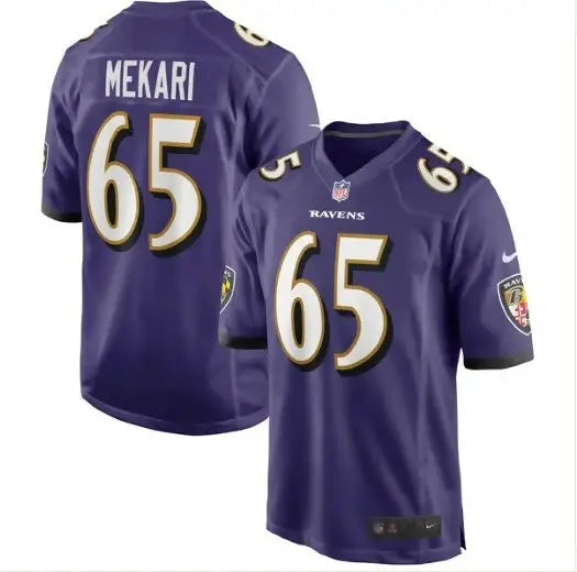 Purple Baltimore Ravens football jersey featuring Patrick Mekari for Nike Game Player collection