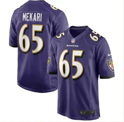 Purple Baltimore Ravens football jersey featuring Patrick Mekari for Nike Game Player collection