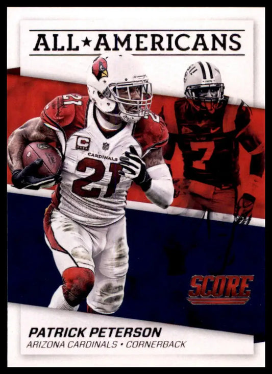 Patrick Peterson football card from 2016 Score All-Americans series featuring Arizona Cardinals