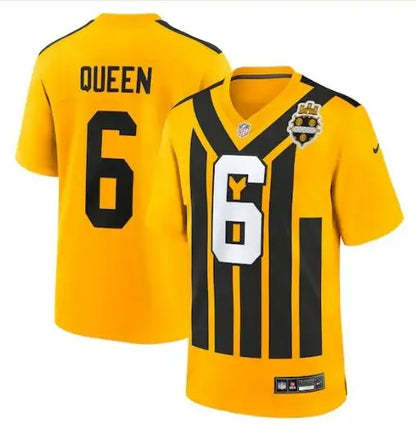 Yellow and black Patrick Queen Pittsburgh Steelers Nike Alternate 1933 Throwback Game Jersey with number 6