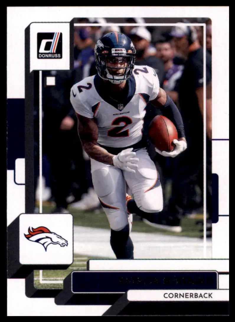 Patrick Surtain football trading card from 2022 Donruss Denver Broncos series