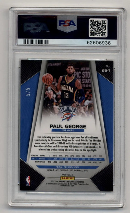 Graded Paul George basketball trading card Prizm Fast Break Neon Green break neon green