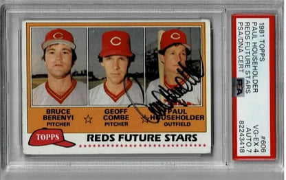 Paul Householder autographed 1981 Topps baseball card graded PSA 4 DNA 7 Reds