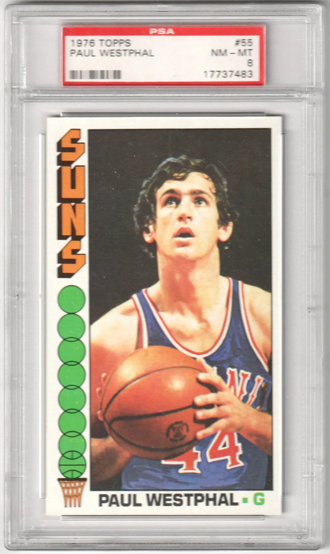 Graded Paul Westphal 1976 Topps basketball card PSA 8 NM-MT from Columbia Hobby