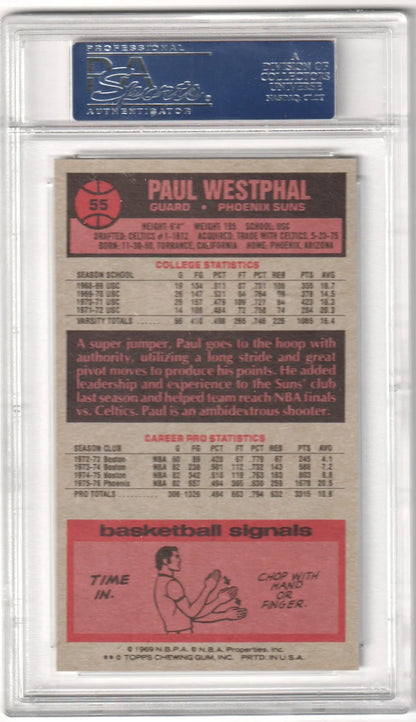Graded Paul Westphal 1976 Topps basketball card from Columbia Hobby PSA 8 NM-MT