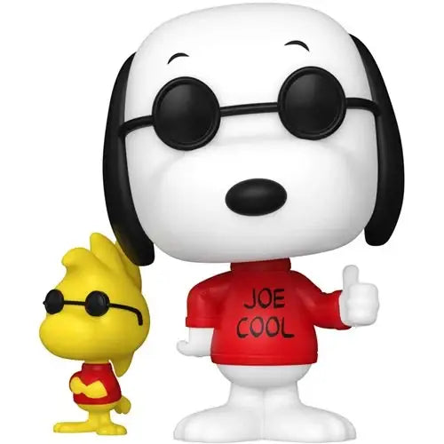 Peanuts Joe Cool and Woodstock Funko Pop vinyl figures from the Joe Cool collection