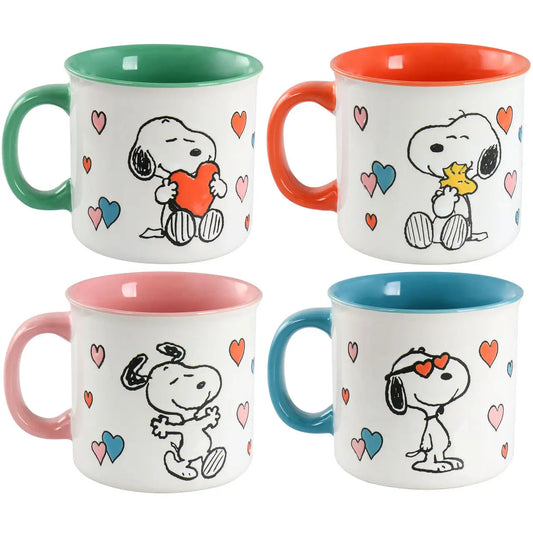 Peanuts Mothers Love 4 Piece 21 Ounce Camper Mug Set in Assorted Designs - Cups
