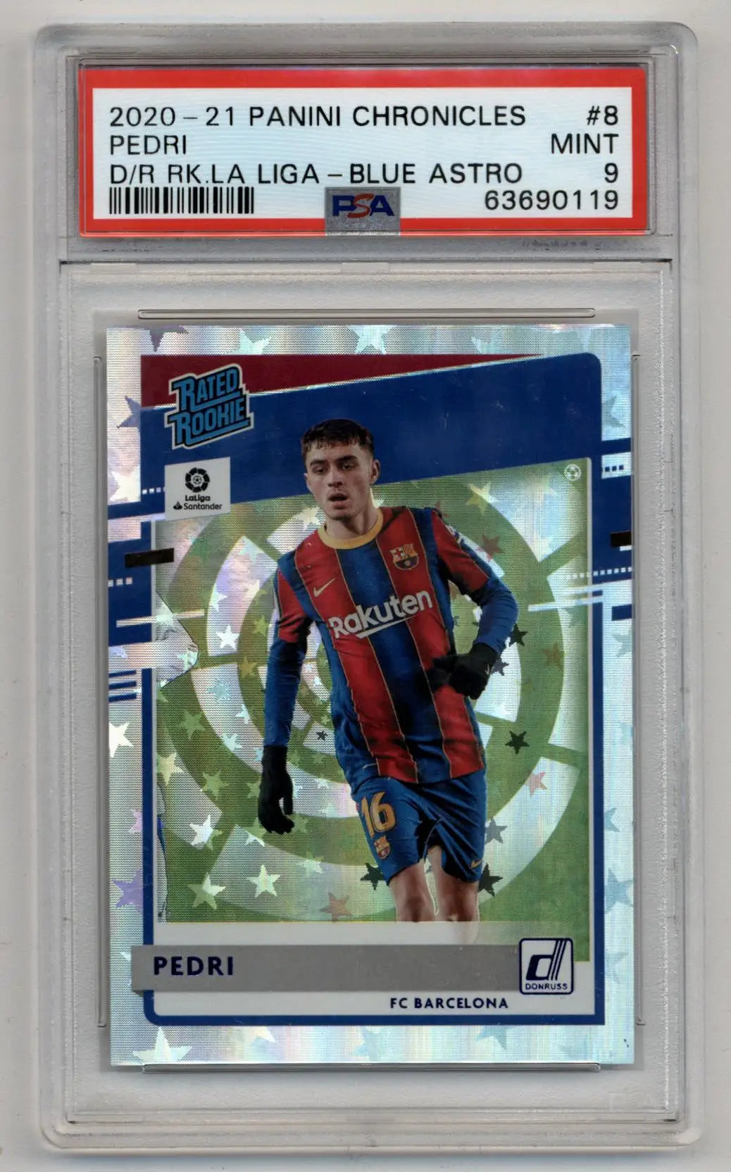 Pedri 2020-21 Chronicles Donruss Blue Astro 16/16 PSA 9 Mint - Singles