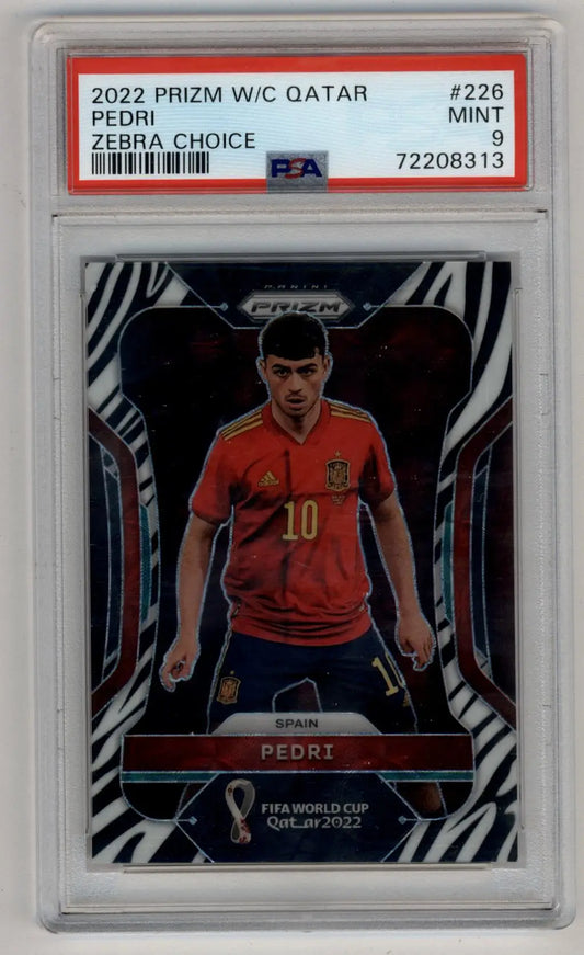 Pedri 2022 Prizm World Cup Qatar #226 Zebra Choice PSA 9 Mint - Singles