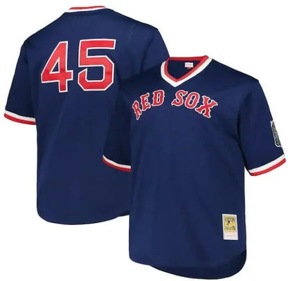 Navy blue Pedro Martinez Boston Red Sox 1999 Cooperstown Collection mesh pullover jersey