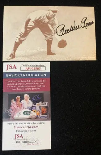 Pee Wee Reese JSA Signed Vintage Blank Back 1947-66 Exhibit Dodgers Auto