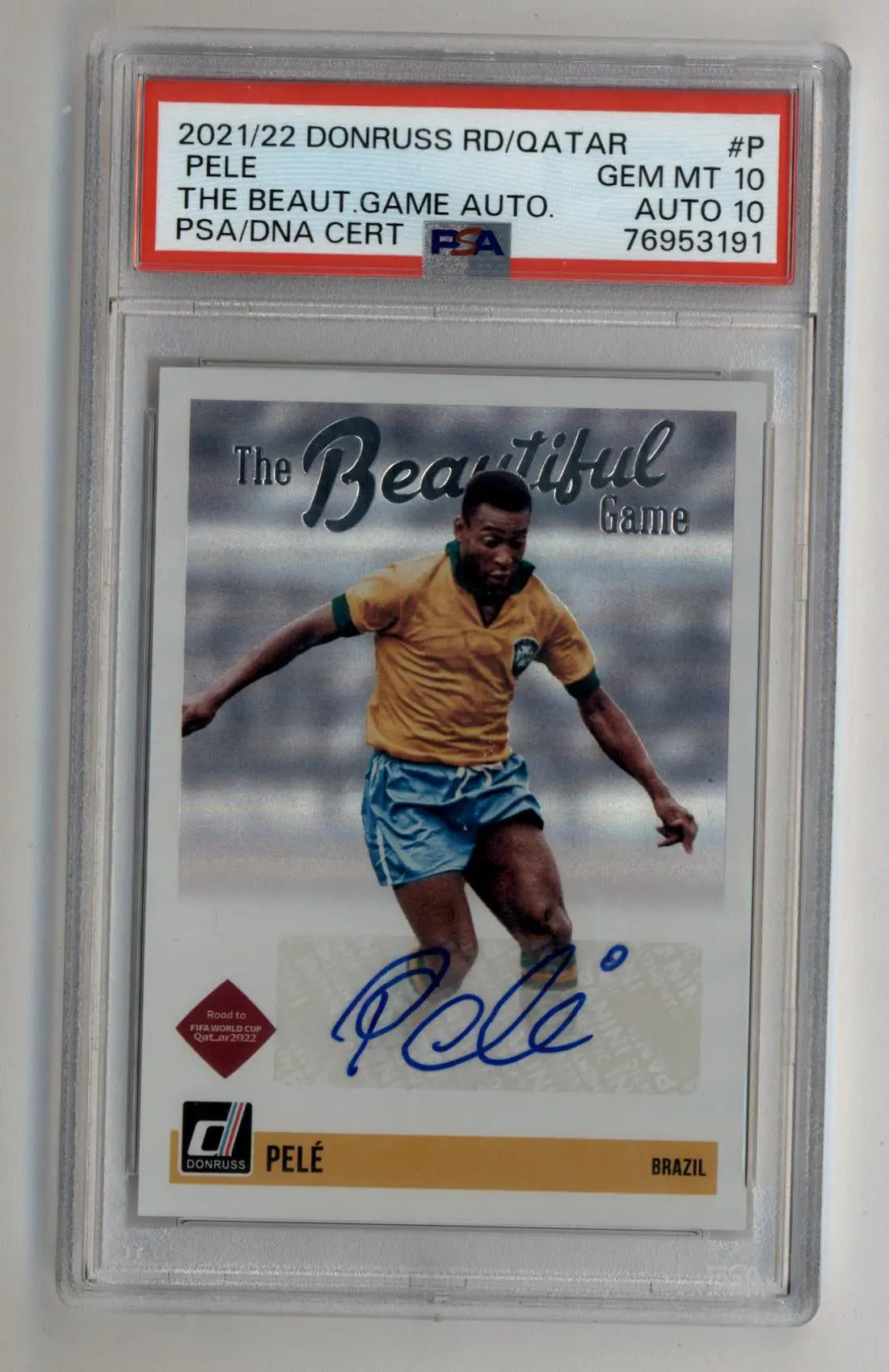 Pele 2021-22 Donruss Road to Qatar The Beautiful Game Auto PSA 10 Auto 10 - Singles