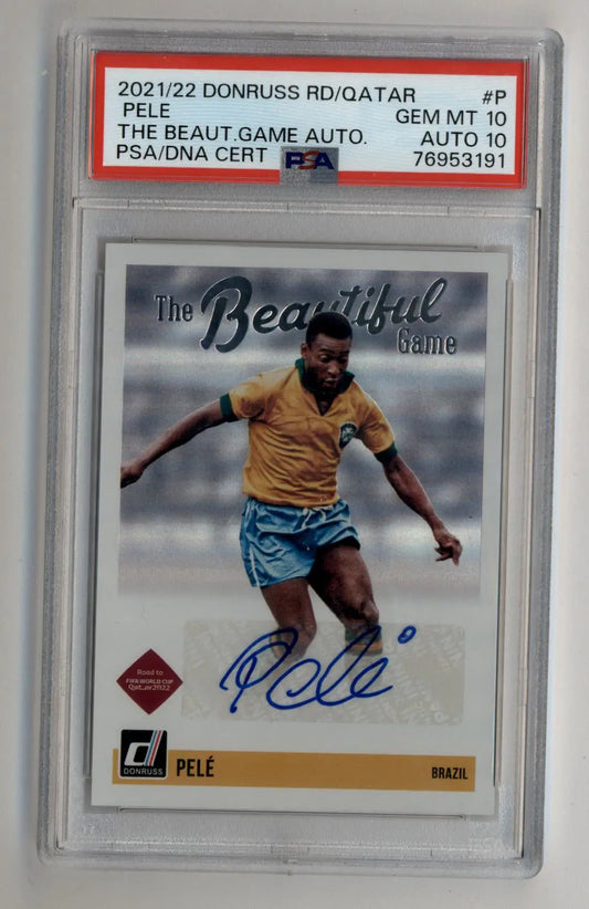 Pele 2021-22 Donruss Road to Qatar The Beautiful Game Auto PSA 10 Auto 10 - Singles