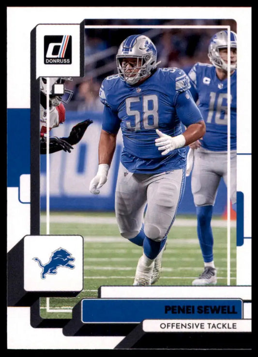 Penei Sewell football card from 2022 Donruss Detroit Lions series