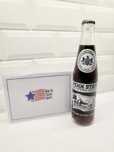 Penn State Nittany Lions vintage 1982 commemorative soda bottle showcasing historic Lions vintage memorabilia