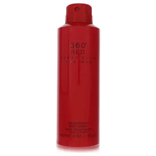 Red Perry Ellis 360 Red deodorant spray for men in a 6 oz bottle