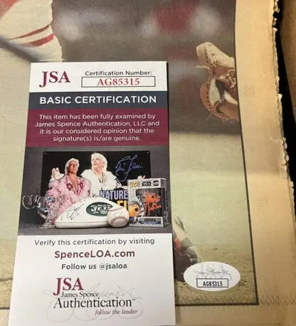 JSA authentication card for Pete Rose Auto Sporting News September 16 1985 collectible