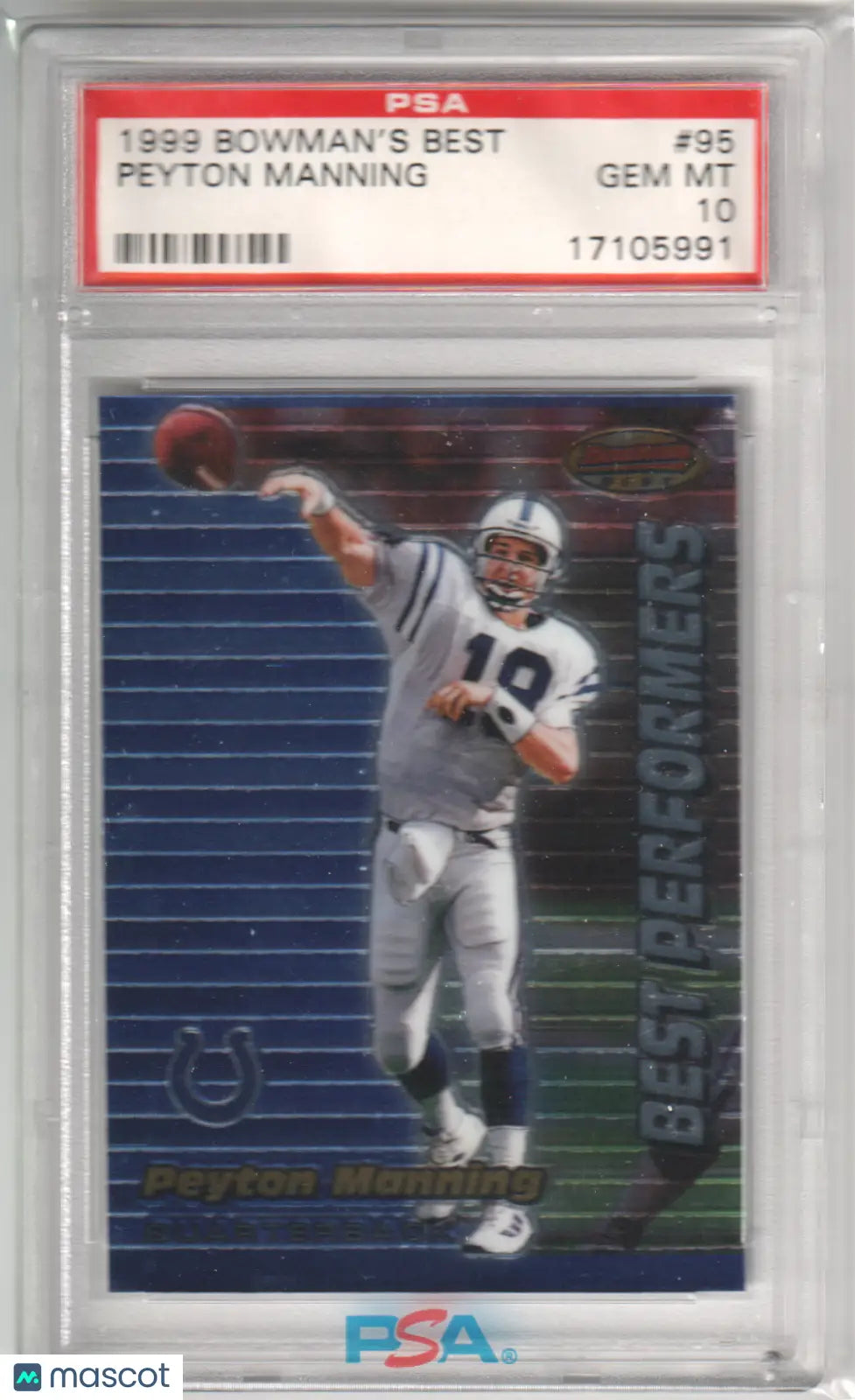 Peyton Manning 1999 Bowmans Best football card PSA Gem Mint 10 from Columbia Hobby
