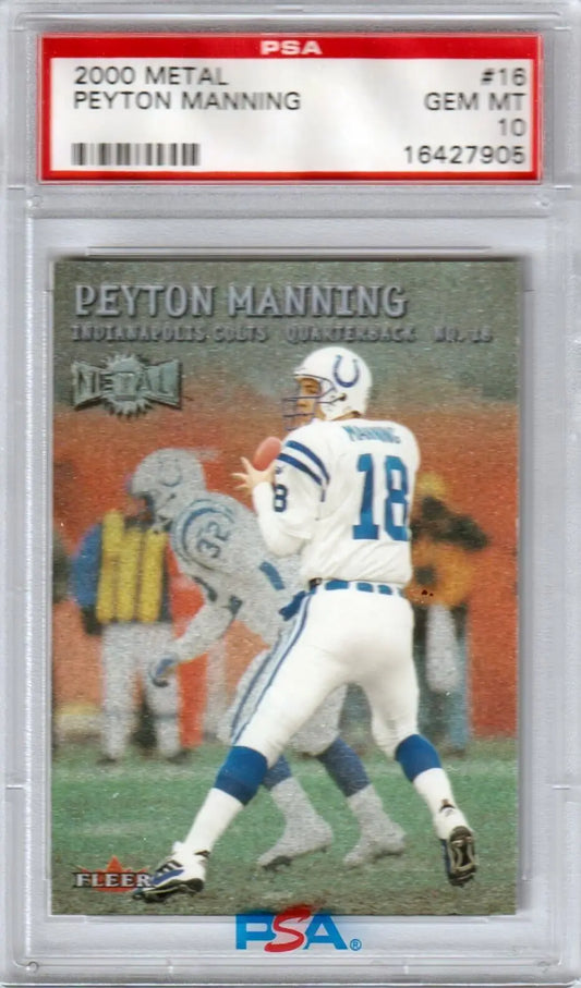 PSA 10 GEM MINT Peyton Manning 2000 Fleer Metal football card for sale with box free shipping