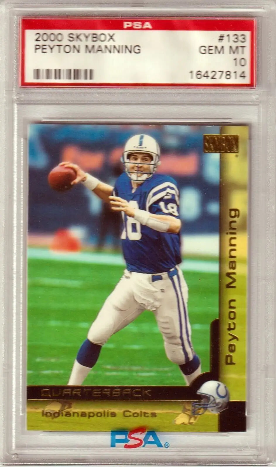 Graded Peyton Manning football card from Columbia Hobby, ESPN 2K Sports collectible