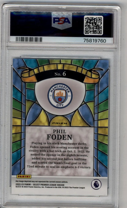 Phil Foden 2022-23 Select Premier League #6 Stained Glass PSA 10 Gem Mint - Singles