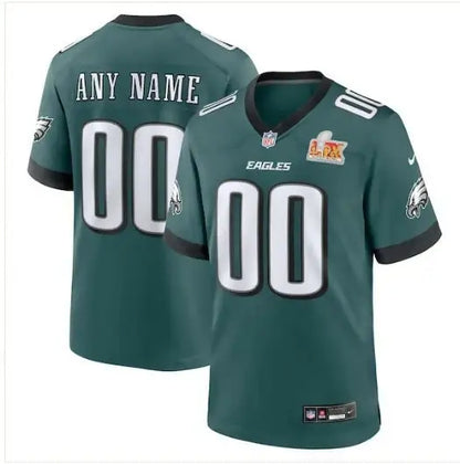 Philadelphia Eagles Nike Super Bowl LIX custom game jerseys with Super Bowl LVII patch