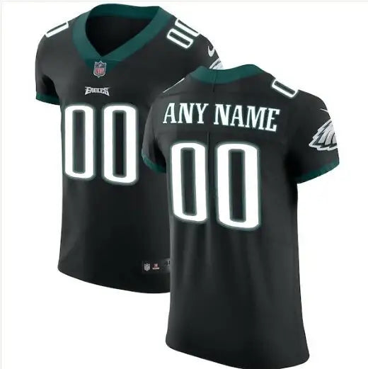 Black Philadelphia Eagles Nike Vapor Untouchable Custom Elite Jersey with 00 front and back