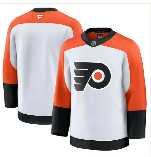 White Philadelphia Flyers Alternate Premium Hockey Jersey with orange and black accents