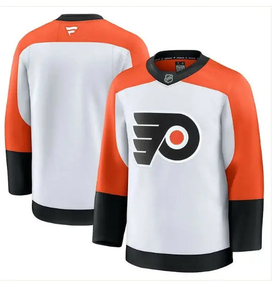 White Philadelphia Flyers Alternate Premium Hockey Jersey with orange and black accents
