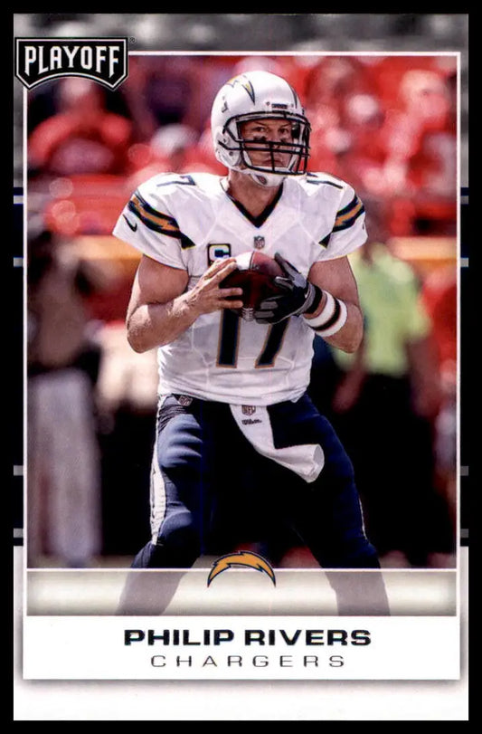 Philip Rivers football card from Panini Playoff 2017 Los Angeles Chargers collection