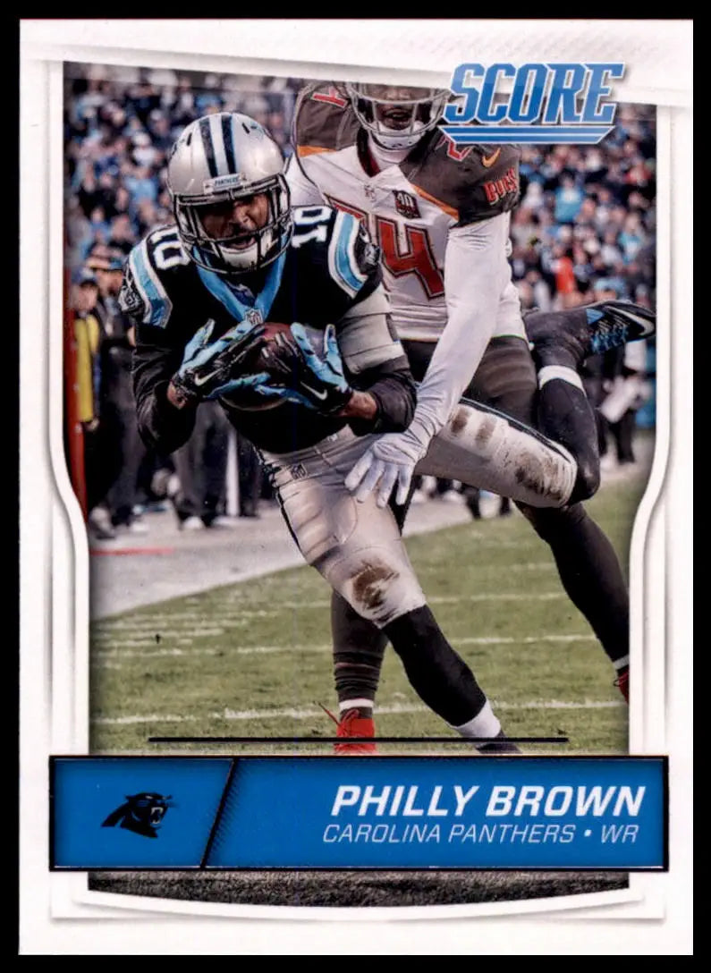 Football trading card of Philly Brown in Carolina Panthers uniform from 2016 Score series