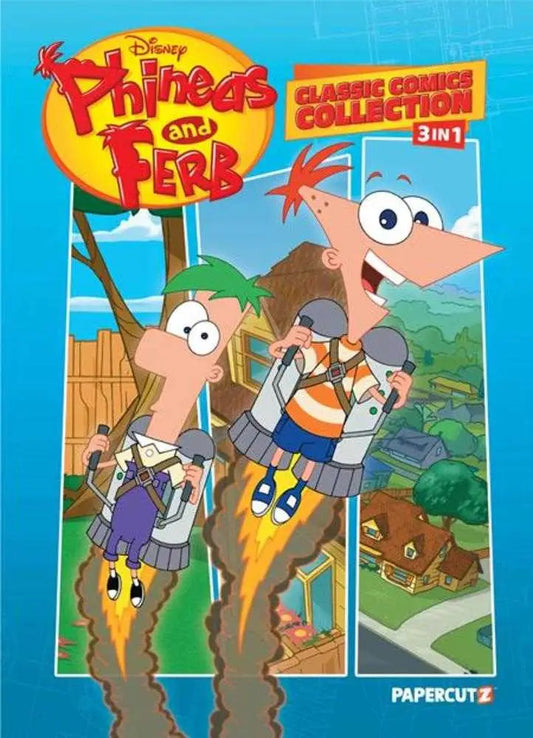 Phineas and Ferb comic book from the Classic Comics Collection displayed in Volume 01