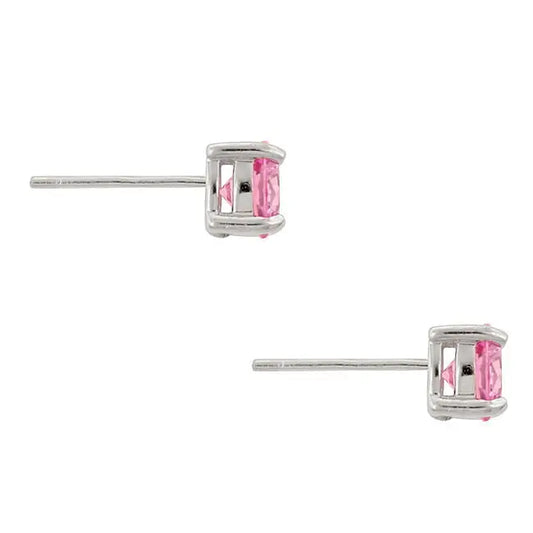 Pink Cubic Zirconia Stud Earrings - Earrings