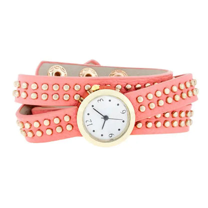 Pink Mini Studded Wrap Watch - Watches