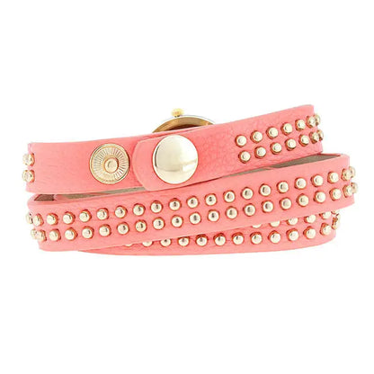 Pink Mini Studded Wrap Watch - Watches