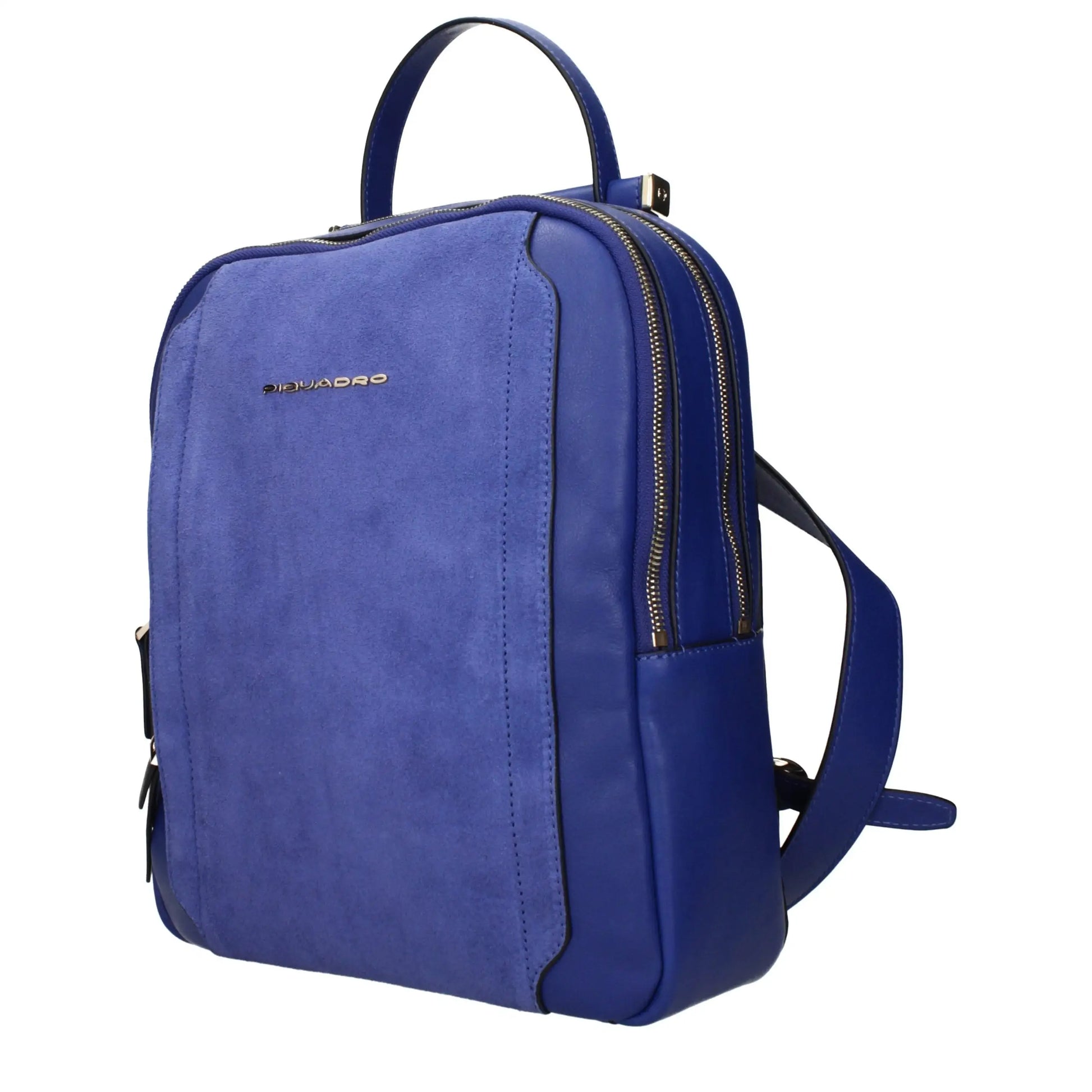 Piquadro Blue Leather Backpack - Backpack