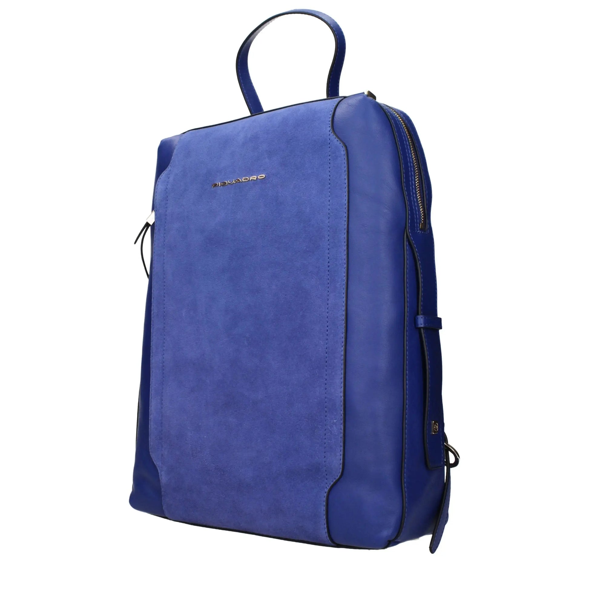 Piquadro Blue Leather Backpack - Backpack