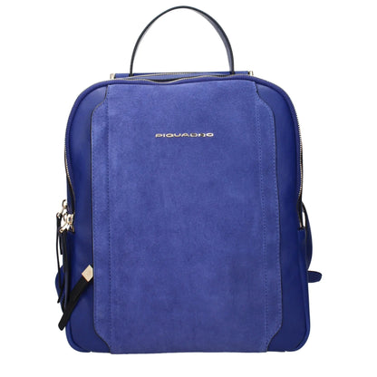 Piquadro Blue Leather Backpack - Backpack