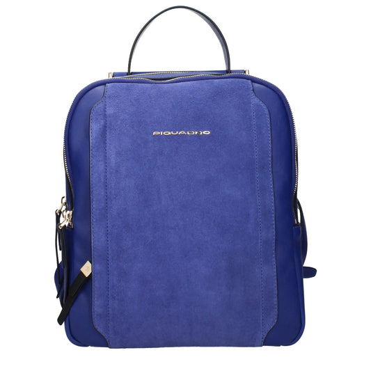 Piquadro Blue Leather Backpack - Backpack
