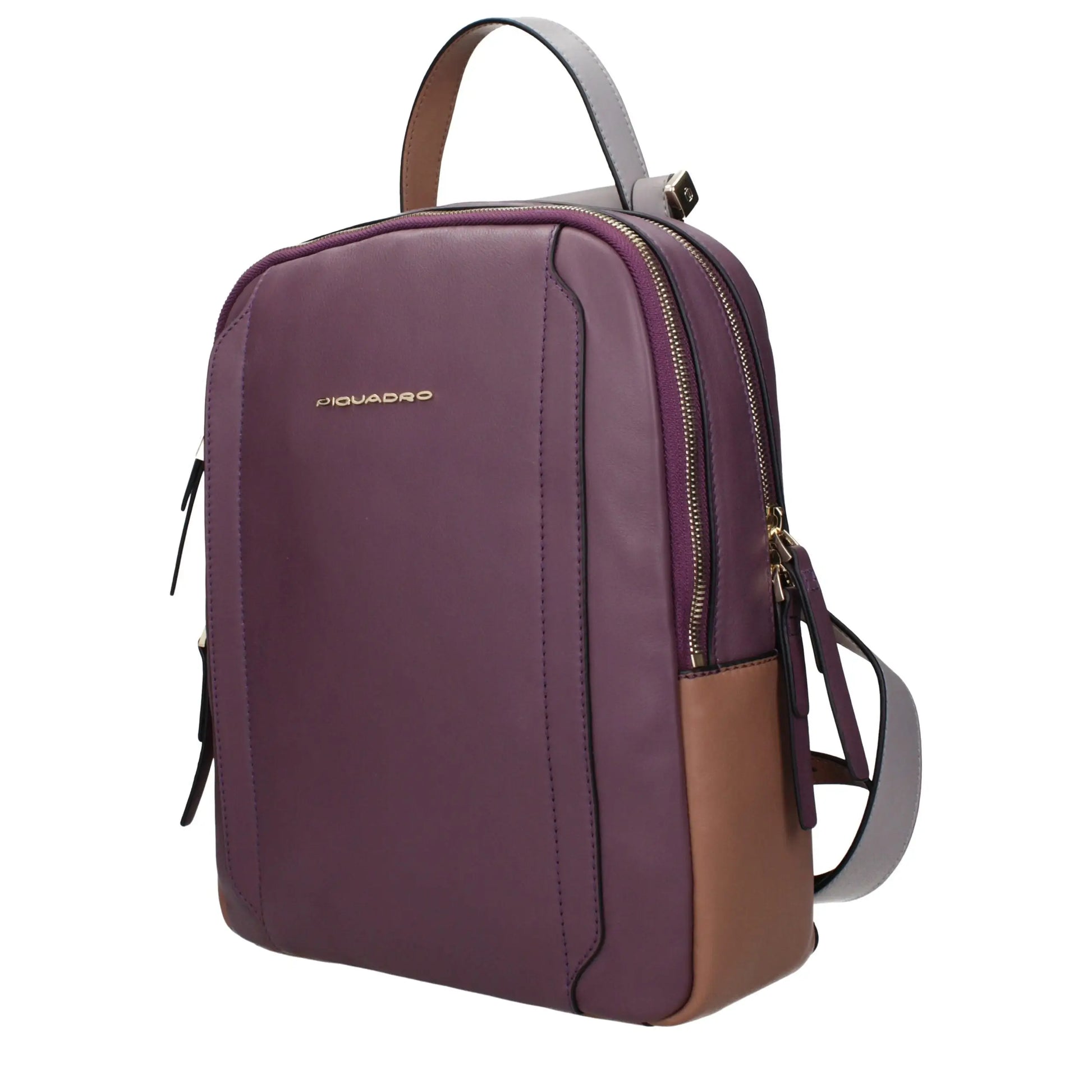 Piquadro Purple Leather Backpack - Backpack