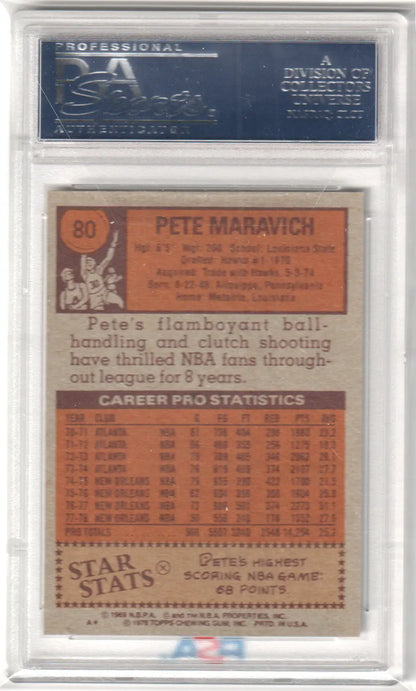Graded Pete Maravich basketball card Pistol Pete Maravich 1978 Topps PSA 9 Mint