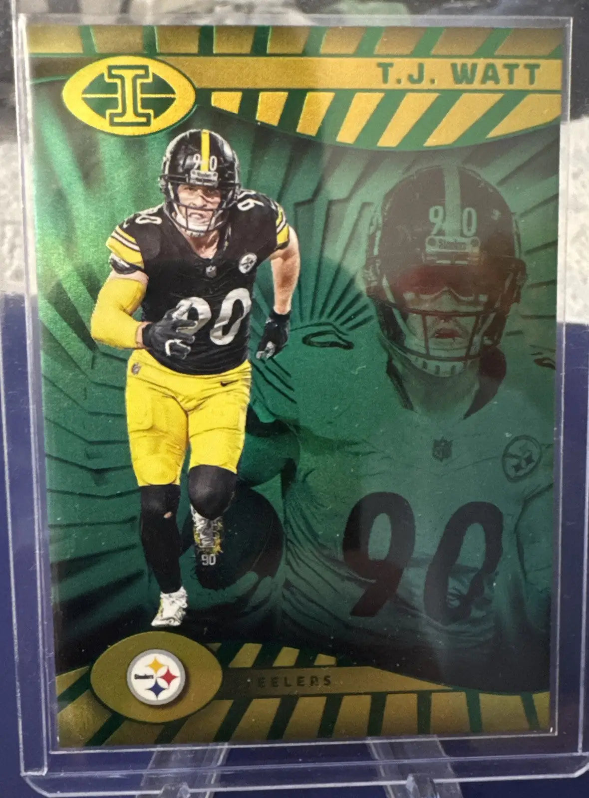 Pittsburgh Steelers Lot Panini Illusions T.J. Watt trading card in protective sleeve