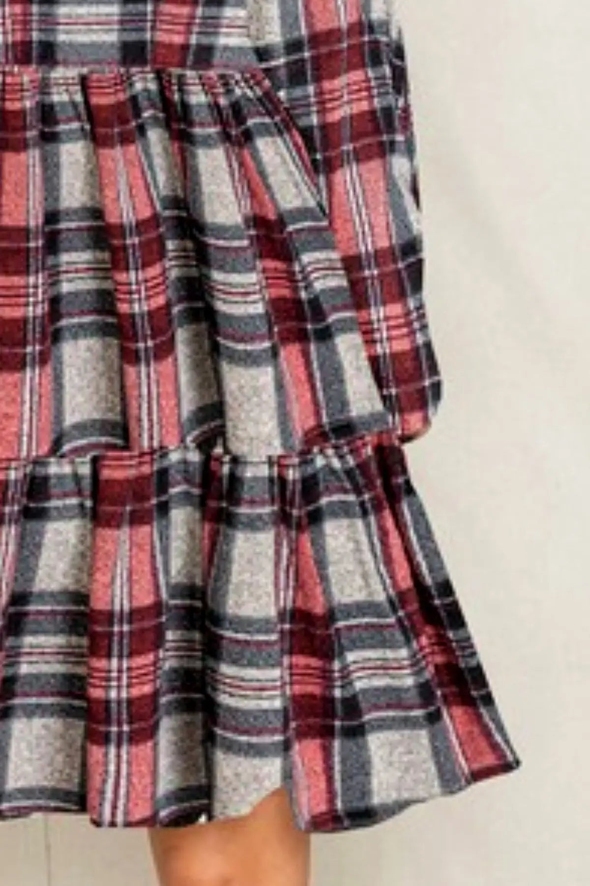 Plaid Tiered Mini Day Dress USA ?? XL/2XL/3XL - Day Dress
