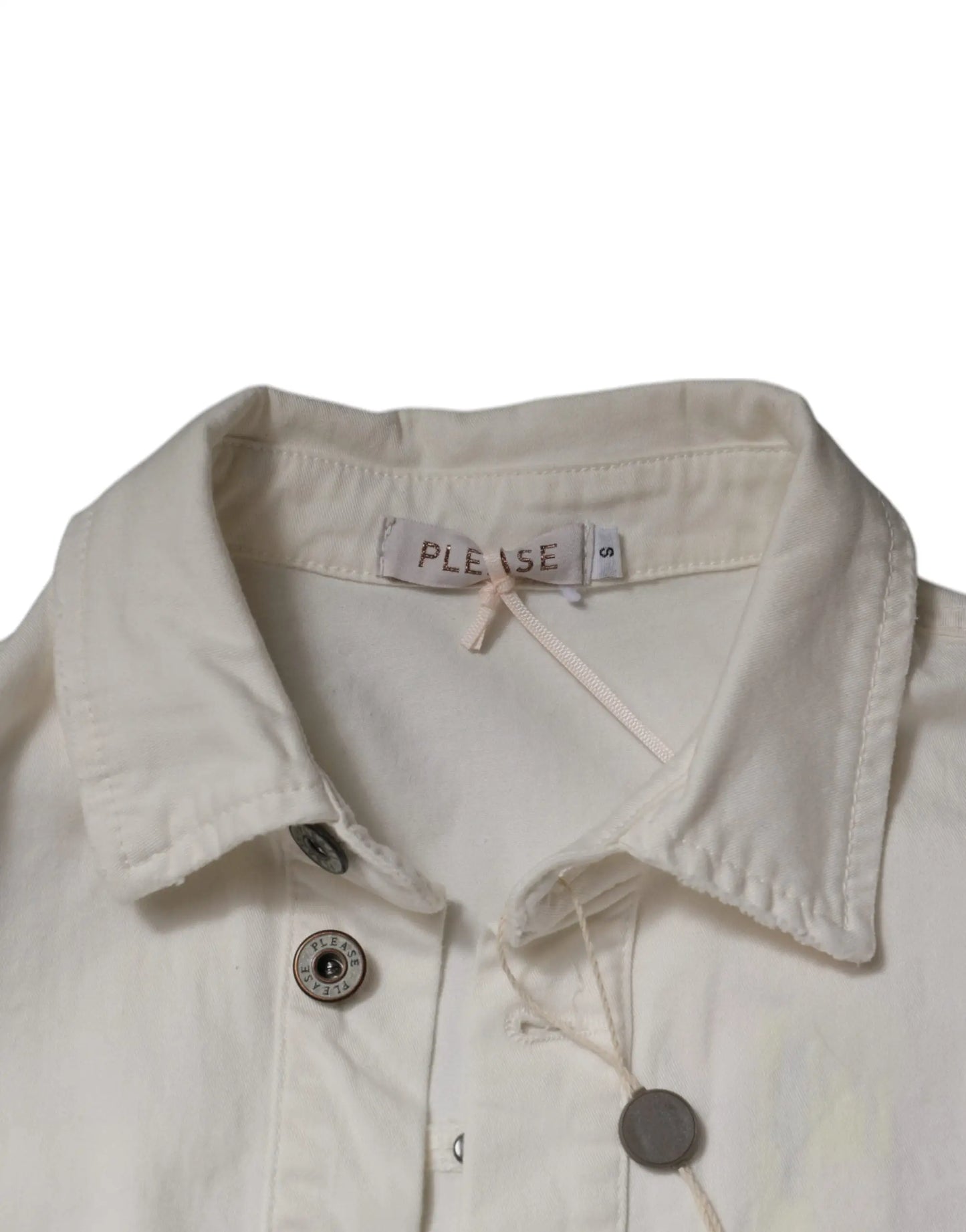 Please White Cotton Short Sleeves Button Down Romper Dress - IT40|S