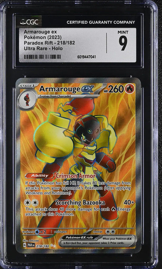 Graded Armarouge ex Pokémon card in English CGC 9 from Pokémon Paradox Rift trading cards