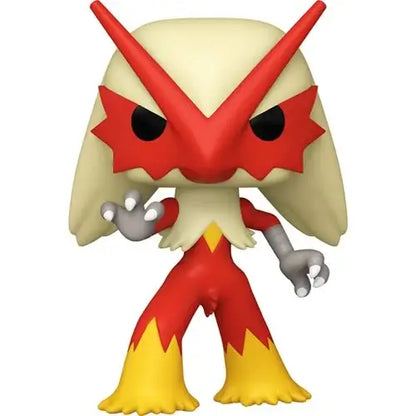 Blaziken Funko Pop figure #983 featuring red and yellow colors, Fire/Fighting-type design